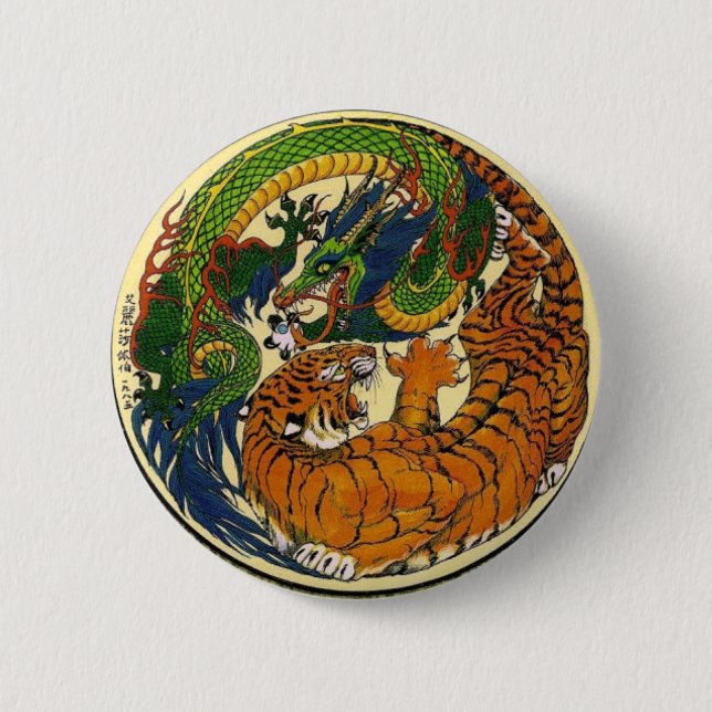 BÓTON REDONDO 5.08CM TIGRE DO DRAGÃO (Frente)