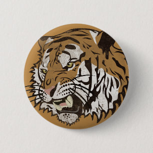 Bóton Redondo 5.08cm Tigre irritado