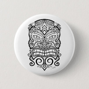 Bóton Redondo 5.08cm Tiki Mask