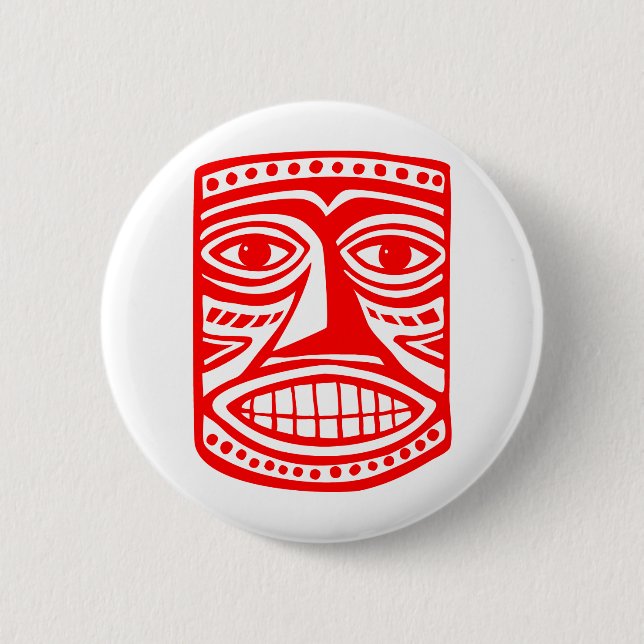 Bóton Redondo 5.08cm Tiki Toby - Vermelho (Frente)