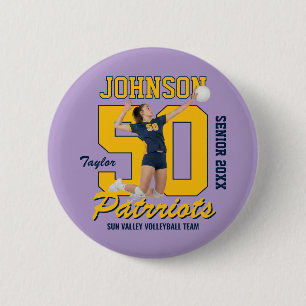 Bóton Redondo 5.08cm Time de Volei Jersey Personalizado com Número Foto