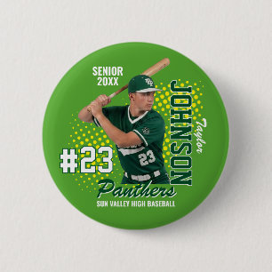 Bóton Redondo 5.08cm Time Personalizado de Beisebol Foto Noturna de Sen