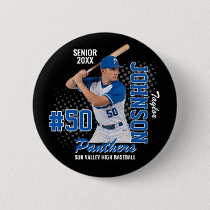 Bóton Redondo 5.08cm Time Personalizado de Beisebol Foto Noturna de Sen