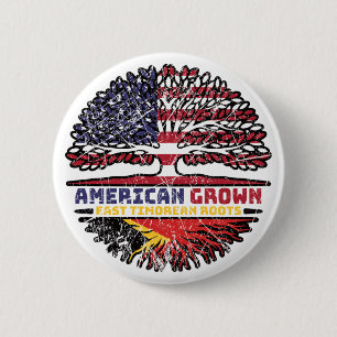 Bóton Redondo 5.08cm Timor Leste Timoreano Americano Raízes de Árvore A