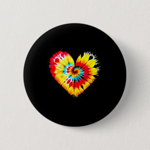 Bóton Redondo 5.08cm Tinta Tie Dye Valesca Corações Coloridos Dia dos N