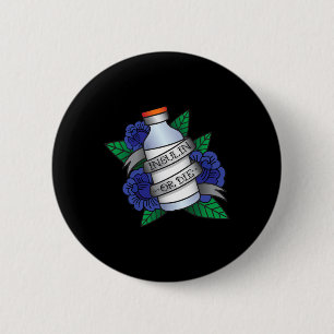 Bóton Redondo 5.08cm Tipo 1 Diabetes T1D Sensibilização Insulina Ou Mul