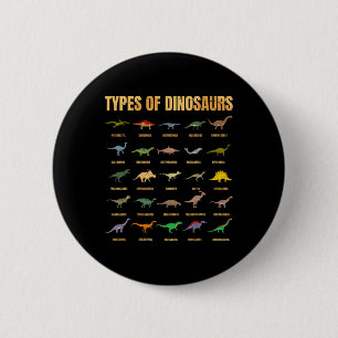 Bóton Redondo 5.08cm Tipos De Dinossauros - Identificação Dino - Din Re