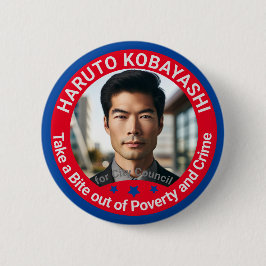 Bóton Redondo 5.08cm Tire uma mordida da Pobreza e do Crime