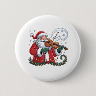 Bóton Redondo 5.08cm Tocador de Violino Santa Violinista Música de Nata