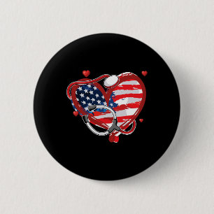 Bóton Redondo 5.08cm Toda Enfermeira Americana Bandeira Patriótica Usa