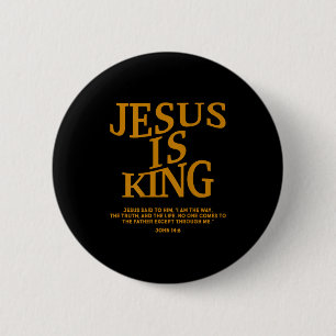 Bóton Redondo 5.08cm Todler Boy Jesus é rei cristão branco filho
