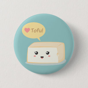 Bóton Redondo 5.08cm Tofu kawaii pedindo às pessoas para amar tofu