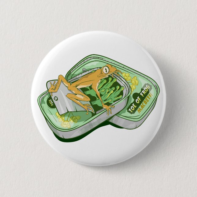 Bóton Redondo 5.08cm Togo das Bruxas Sapos Spell Shakespeare (Frente)