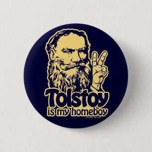 Bóton Redondo 5.08cm Tolstoy é meu botão do ficar em casa