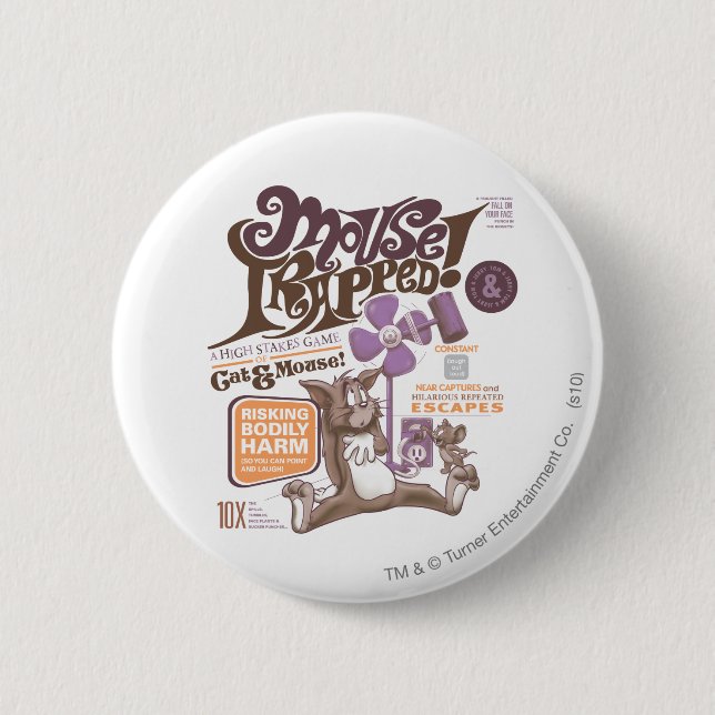 Bóton Redondo 5.08cm Tom e Jerry Mouse Armados (Frente)