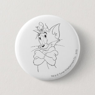 Bóton Redondo 5.08cm Tom e Jerry na cabeça
