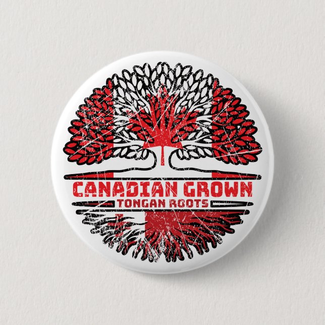 Bóton Redondo 5.08cm Tonga Tongan Canada Tree Roots Flag (Frente)