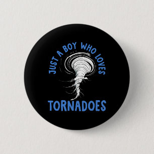 Bóton Redondo 5.08cm Tornado Birthday Boy Storm Chaser Boys Kids Weathe
