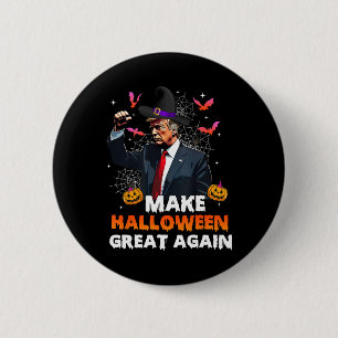 Bóton Redondo 5.08cm Torne o Halloween Grande Novamente Engraçado Trump