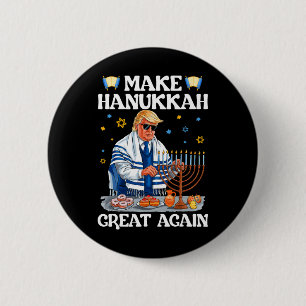 Bóton Redondo 5.08cm Torne o Hanukkah Grande Novamente Trump Judaico Fe