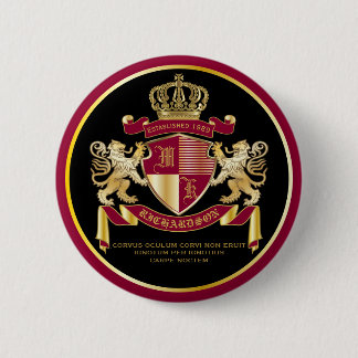 Bóton Redondo 5.08cm Torne o seu Casaco de armas emblema de leão Dourad