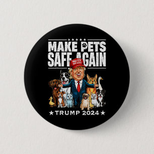 Bóton Redondo 5.08cm Torne Os Animais Seguros Novamente Trump 2024 Salv