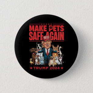 Bóton Redondo 5.08cm Torne Os Animais Seguros Novamente Trump 2024 Salv