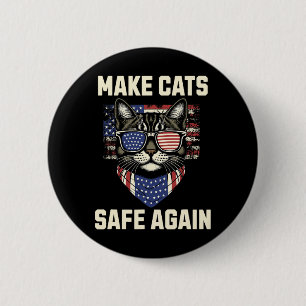 Bóton Redondo 5.08cm Torne Os Gatos Seguros Novamente Para Trump