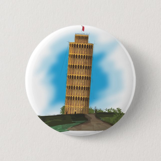 Bóton Redondo 5.08cm Torre de Pisa (Frente)