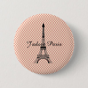 Bóton Redondo 5.08cm Torre Eiffel J'adore Paris