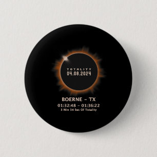 Bóton Redondo 5.08cm Total de Eclipse Solar 2024 Totalidade 04.08.24 Te