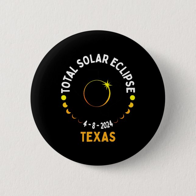 Bóton Redondo 5.08cm Total de Mapa Total dos Eua do Partido Texas Solar (Frente)