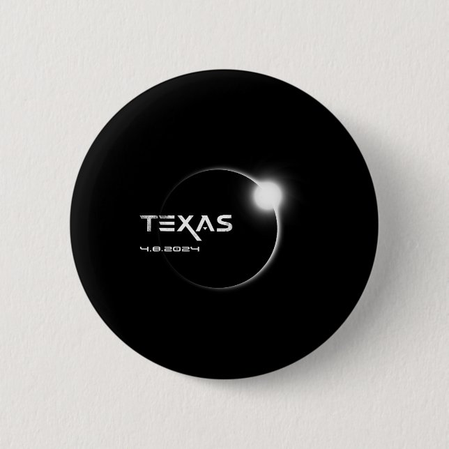 Bóton Redondo 5.08cm Total do Texas 4.08.2024 Eclipse Solar Total 2024 (Frente)