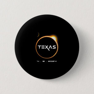 Bóton Redondo 5.08cm Total do Texas 4.08.2024 Eclipse Solar Total 2024