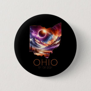 Bóton Redondo 5.08cm Total Solar Eclipse 2024 State Ohio Totality April