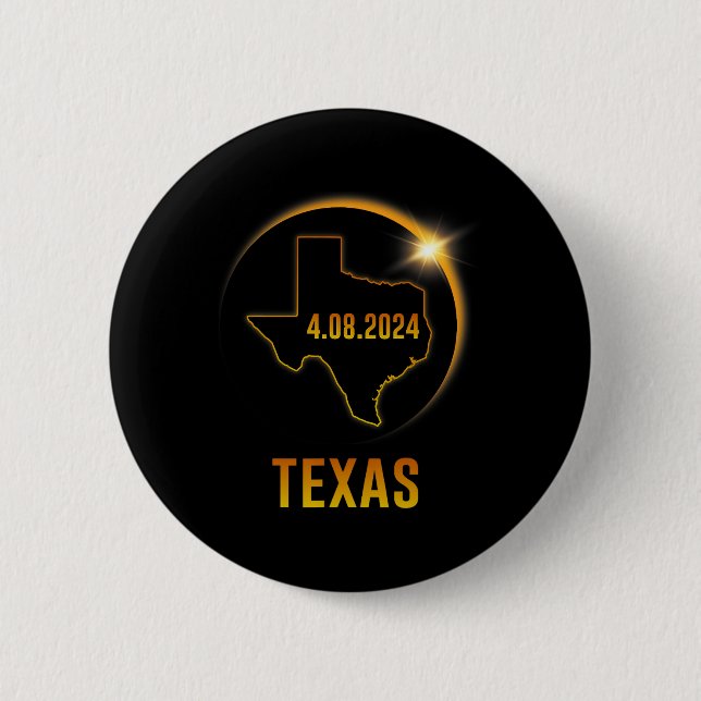 Bóton Redondo 5.08cm Totality Solar Eclipse 8 de abril de 2024 Texas (Frente)