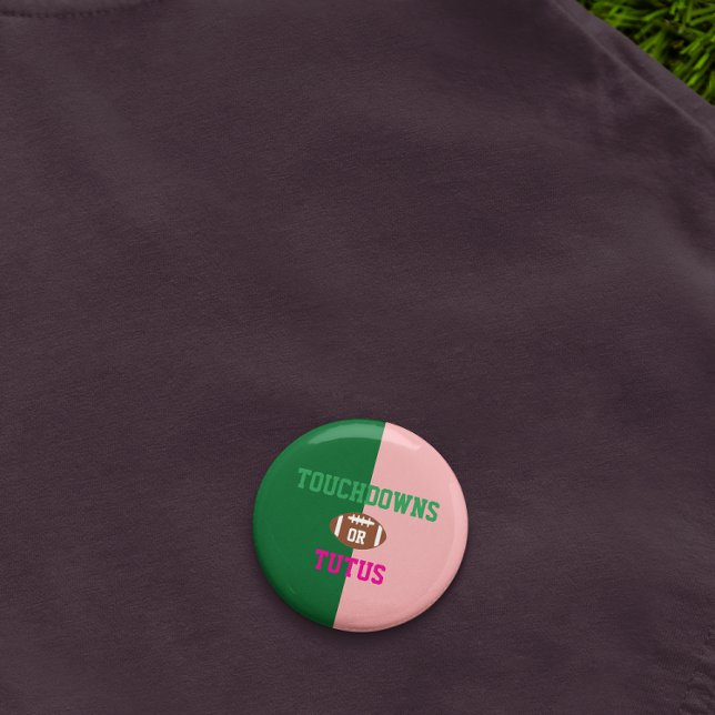 Bóton Redondo 5.08cm Touchdowns ou Revelação de Gênero de Tutus (Criador carregado)