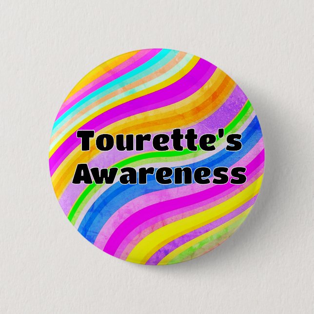 Bóton Redondo 5.08cm Tourette’s Awareness Badge – Abstract Calm Swirl  (Frente)