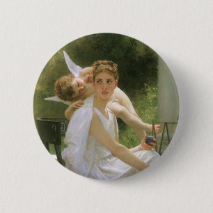 Bóton Redondo 5.08cm Trabalho Interrompido por Bouguereau, Retrato de A