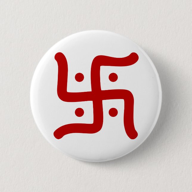 Bóton Redondo 5.08cm tradicional hindu swastika, índio, símbolo religio (Frente)