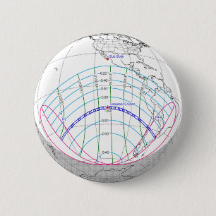 Bóton Redondo 5.08cm Trajeto global do eclipse solar 2019 totais