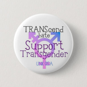 Bóton Redondo 5.08cm "Transcenda o botão do Transgender do ódio" -