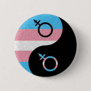 Bóton Redondo 5.08cm Transgender Yin e Yang