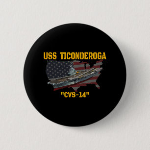 Bóton Redondo 5.08cm Transportadora De Aeronaves Uss Ticonpeta Cvs-14 V
