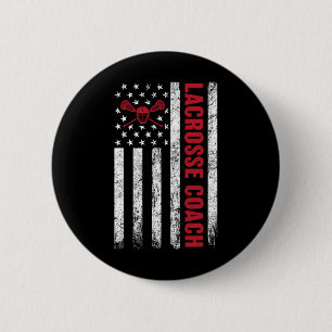 Bóton Redondo 5.08cm Treinador Lacrosse American Flag Lax Lover Lacross