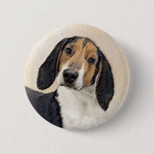 Bóton Redondo 5.08cm Treing Walker Coonhound Painting - Arte Original