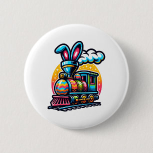 Bóton Redondo 5.08cm Trem de Coelho Ferrovia Ovo de Páscoa Crianças Men