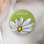 Bóton Redondo 5.08cm Trendy Daisy Floral Illustração - limão e amarelo<br><div class="desc">Uma peça de arte dúzia e caprichosa,  hipster. Você pode adicionar um nome,  monograma ou outro texto personalizado. Se você precisar mover a arte ao redor,  clique no botão personalizar para fazer alterações.</div>