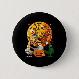 Bóton Redondo 5.08cm Três Atiels de Halloween como Bruxa Mamãe Zombie L