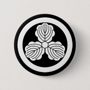 Bóton Redondo 5.08cm Três folhas de carvalho(1) em círculo